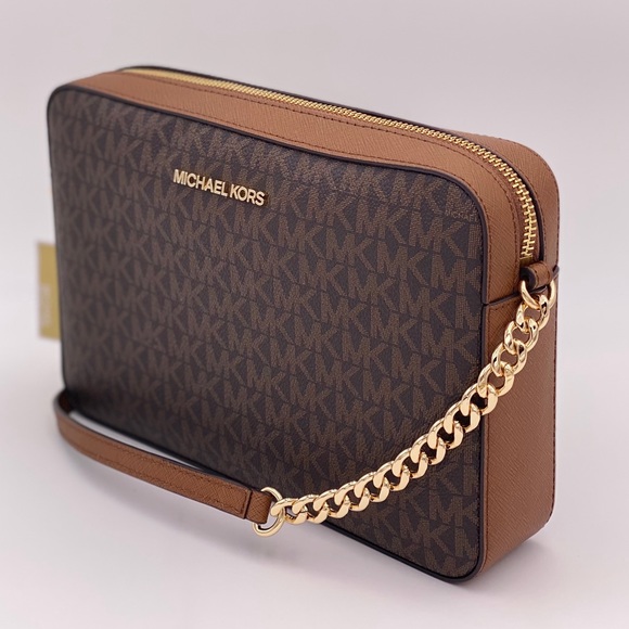 Michael Kors Handbags - Michael Kors EW Crossbody Bag Signature Brown